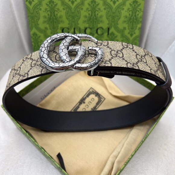 Gucci signature leather belt with GG Detail 100cm - Picture 1 of 6